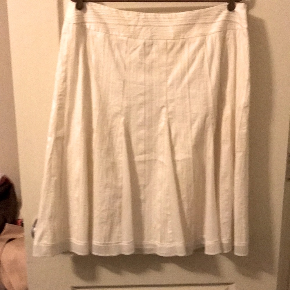 STYLE & CO. Size#16, Color Off White, Tan, Pleated Sheer / Cotton Skirt.